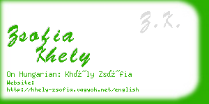 zsofia khely business card